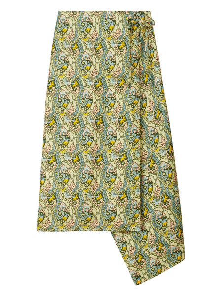  Tory Burch Printed Asymmetric Skirt - Blue 