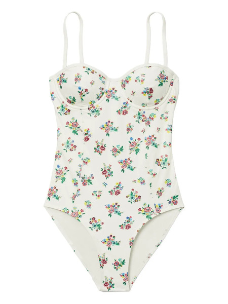  Tory Burch Printed Underwire Swimsuit - Neutrals 