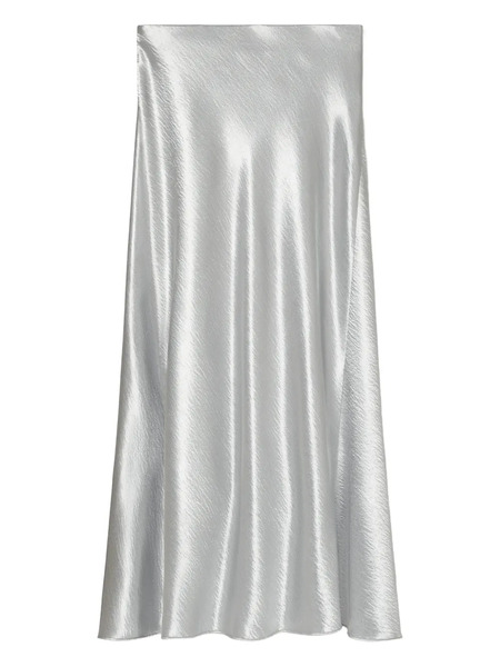  Tory Burch Satin Midi Skirt - Silver 