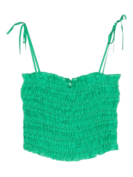  Tory Burch Shirred Tie Top - Green 