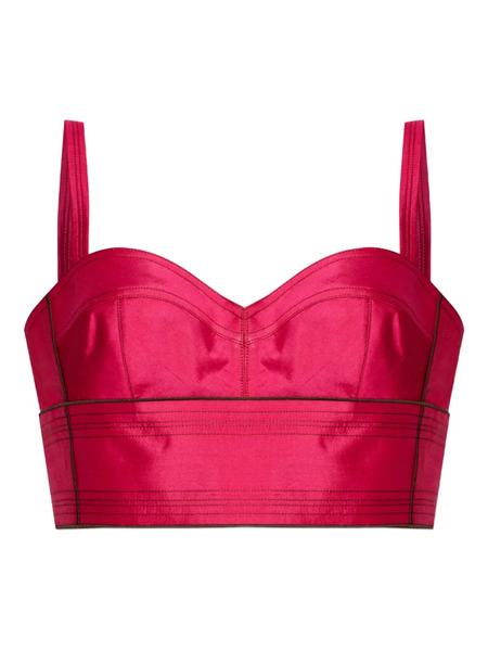  Tory Burch Silk Cropped Top - Pink 