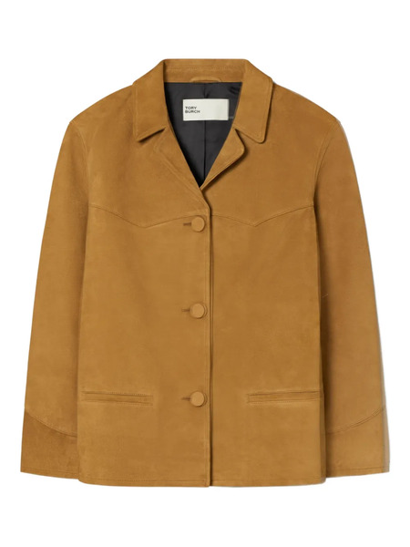 Tory Burch Single-breasted Suede Blazer - Brown 