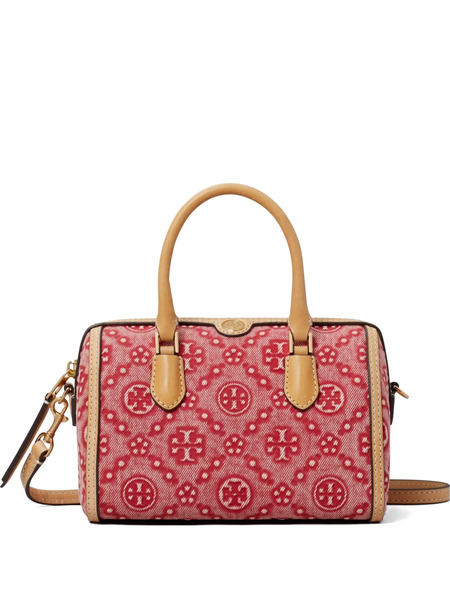  Tory Burch T-monogram Denim Petite Barrel Bag - Red 