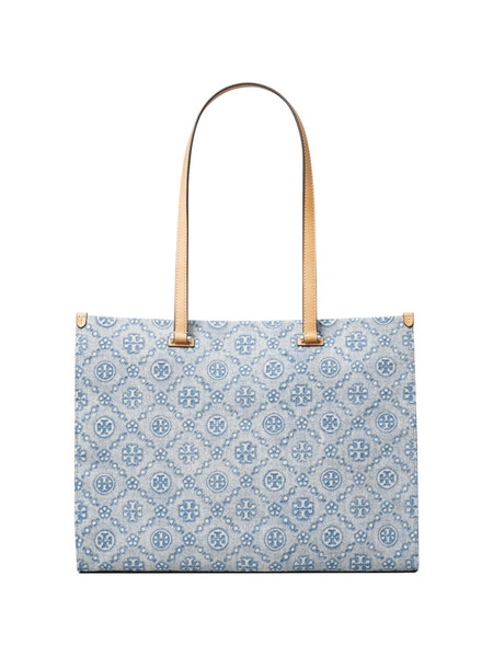  Tory Burch T Monogram Denim Tote Bag - Blue 