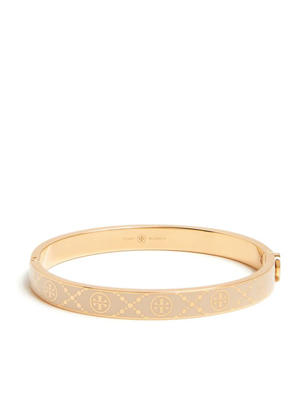  Tory Burch T Monogram Hinge Bracelet - Neutrals 