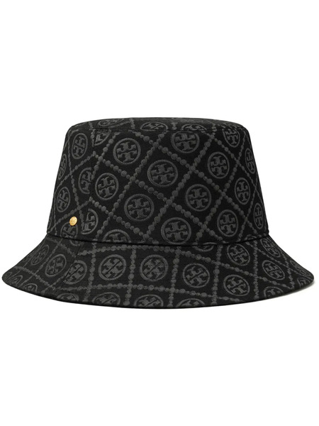  Tory Burch T Monogram-pattern Reversible Bucket Hat - Black 