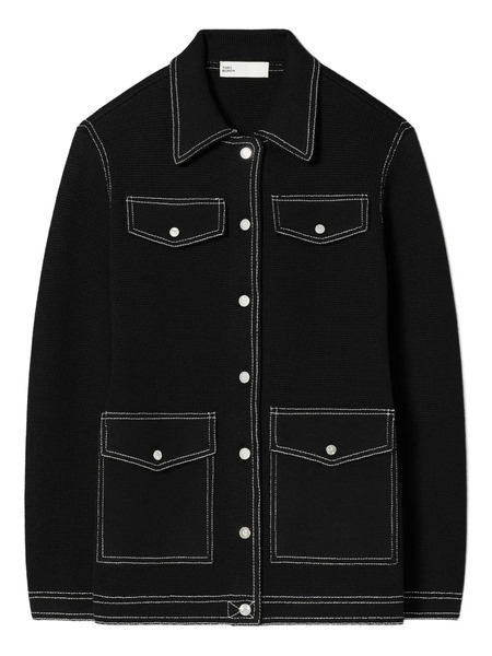 Tory Burch Topstitch Jacket - Black 