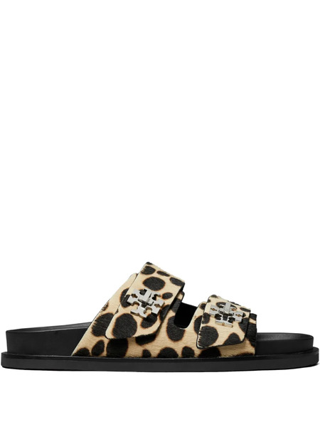  Tory Burch Turnlock Sport Leopard-print Sandals - Neutrals 