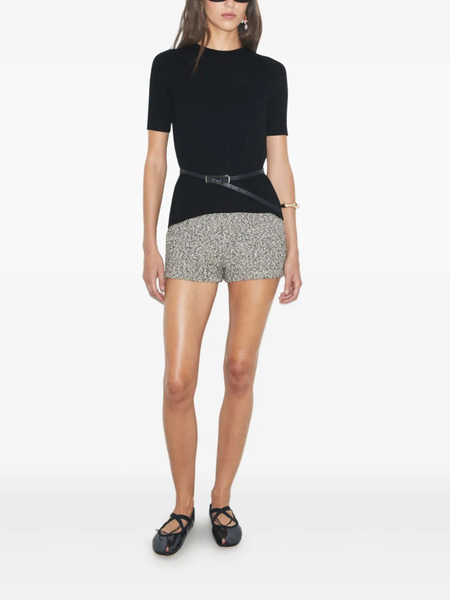  Tory Burch Tweed Speckled Shorts - Black 