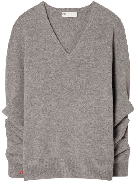  Tory Burch V-neck Sweater - Grey 