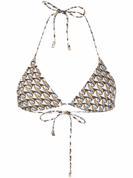  Tory Burch Wave-print Bikini Top - Neutrals 