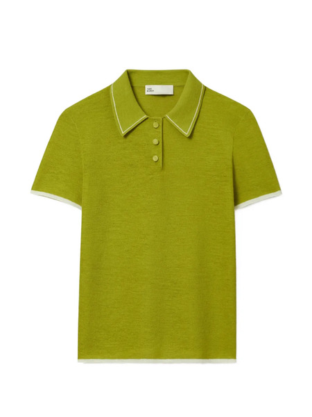  Tory Burch Wool Polo Top - Green 
