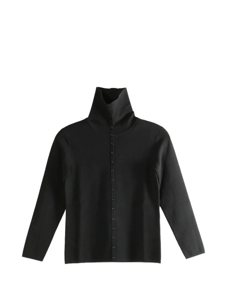  Toteme Buttoned Roll-neck Cardigan - Black 