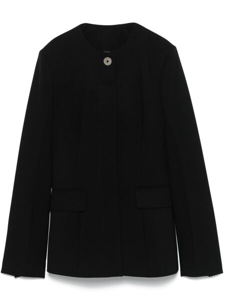  Toteme Collarless Cinched Jacket - Black 