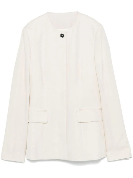  Toteme Collarless Cinched Jacket - White 