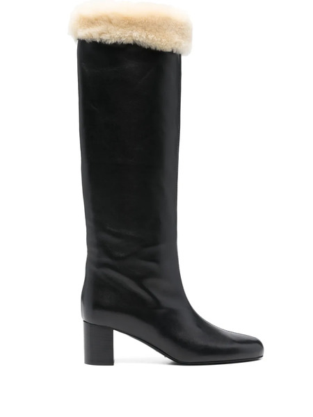  Toteme Downtown Shearling-trim Knee-high Boots - Black 