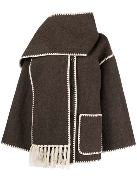  Toteme Embroidered Scarf Jacket - Brown 