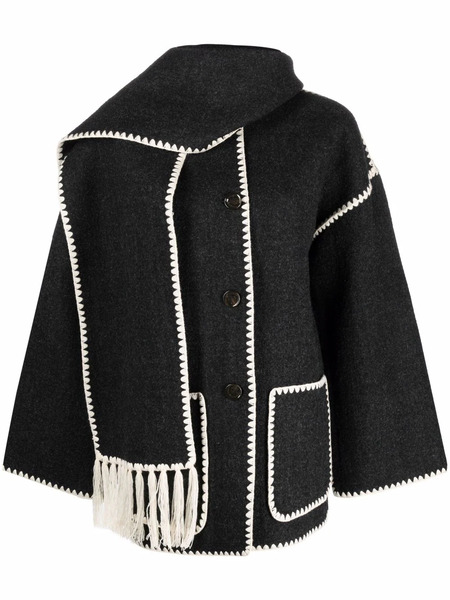  Toteme Embroidered Scarf Jacket - Grey 