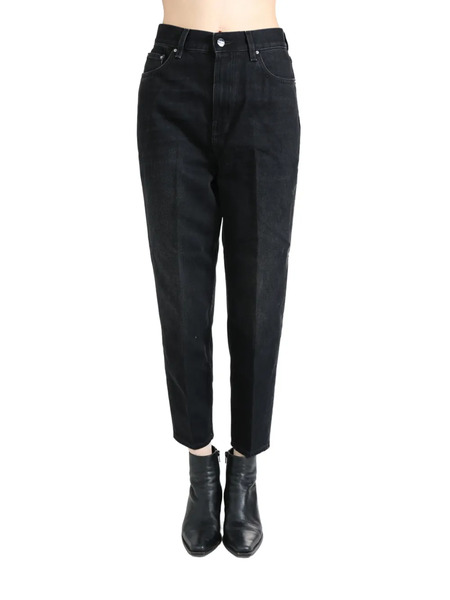  Toteme Logo-patch Cropped Jeans - Black 