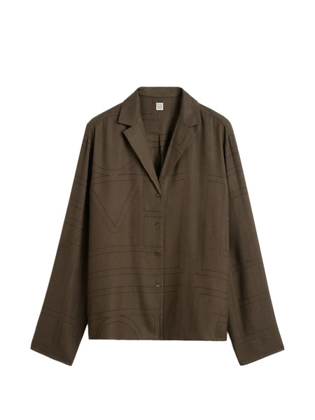  Toteme Monogram Flannel Top - Brown 