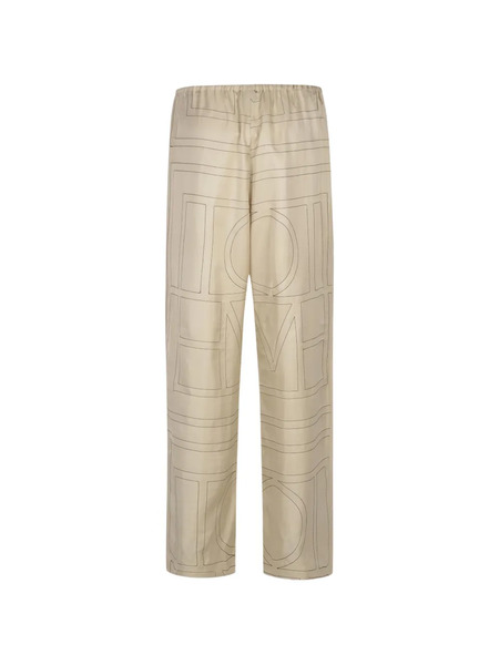  Toteme Monogram Silk Trousers - Neutrals 