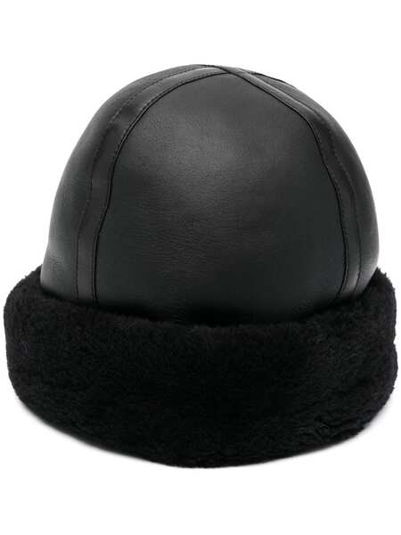 Toteme Shearling Winter Hat - Black 