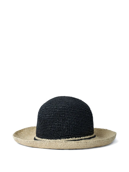  Toteme Straw Weave Hat - Black/ecru 317 