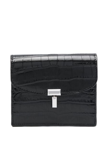  Toteme T-lock Leather Card Holder - Black 