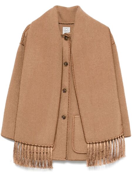  Toteme Whipstitch-trim Scarf Jacket - Brown 