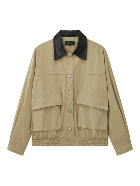  Tout A Coup Collared Elasticated Jacket - Brown 