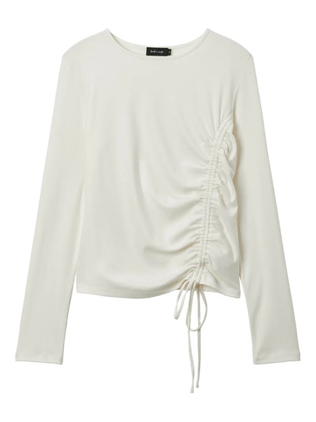  Tout A Coup Ruched Drawstring Top - Neutrals 