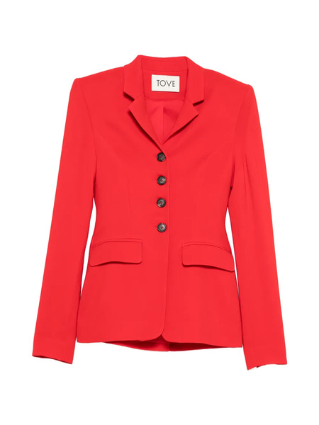  Tove Merl Buttoned Flap-pocket Blazer - Red 