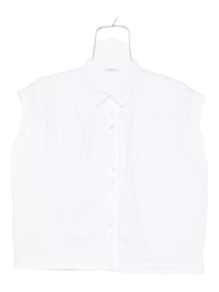  Transit Buttoned Sleeveless Shirt - White 
