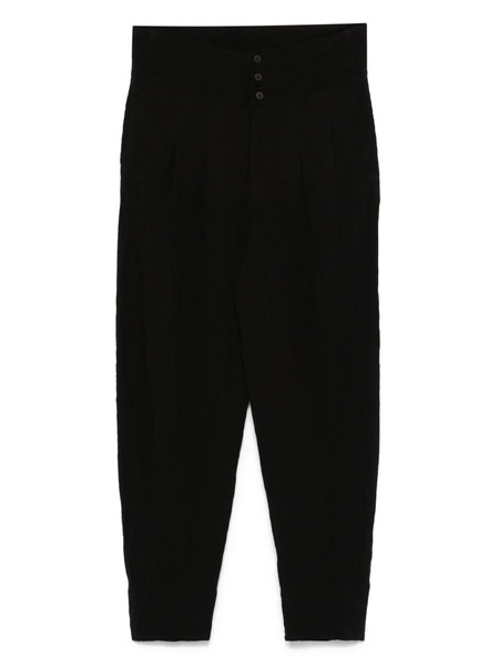  Transit Embossed-effect High-waist Trousers - Black 
