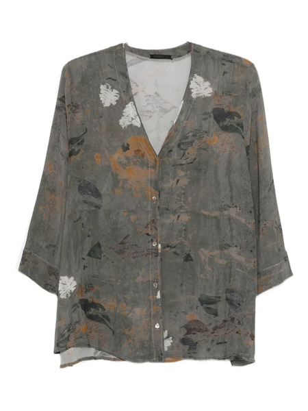  Transit Floral-print Button Shirt - Grey 