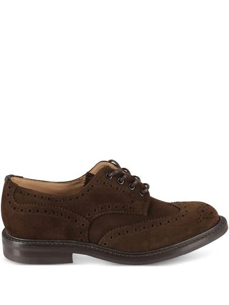 Tricker's Perforated-suede Derby Shoes - Brown 
