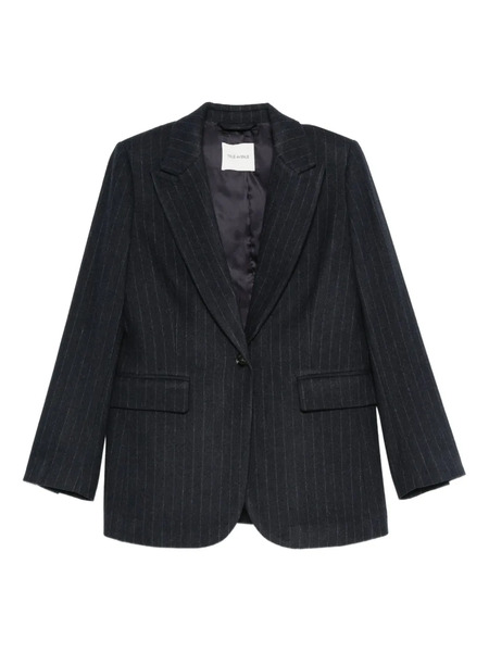  True Avenue Pinstripe Single-breasted Blazer - Blue 