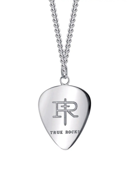  True Rocks Mini Plectrum Necklace - Silver 