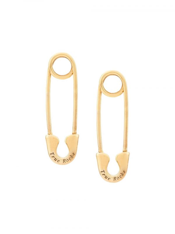  True Rocks Safety Pin Stud Earring - Gold 