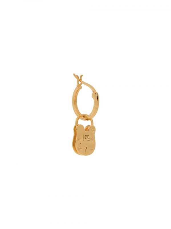  True Rocks Single Padlock Hoop Earring - Gold 