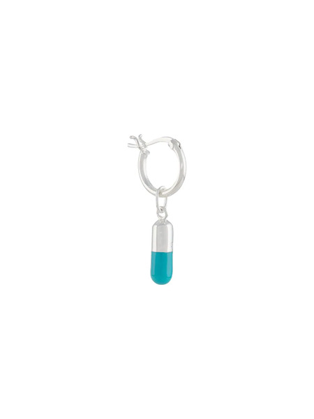  True Rocks Single Pill Charm Earring - Silver 