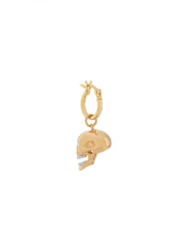 True Rocks Skull Hoop Earring - Gold 