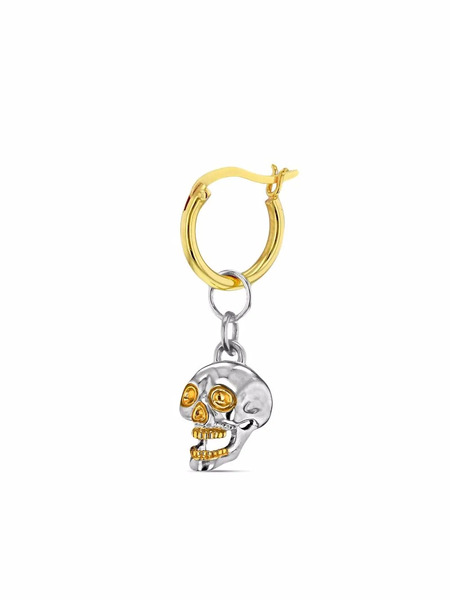  True Rocks Skull-pendant Hoop Earring - Gold 