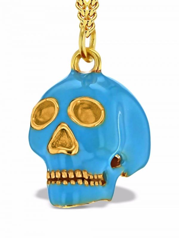  True Rocks Skull Pendant Necklace - Gold 