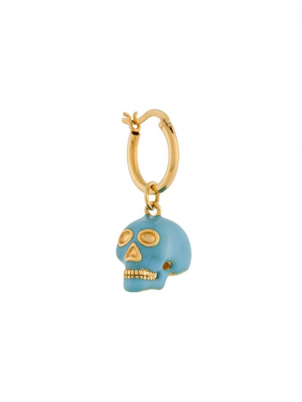  True Rocks Small Skull Hoop Earring - Gold 