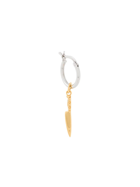  True Rocks Two-tone Knife Hoop Earring - Silver 