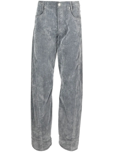  Trussardi Bleached-effect Straight-leg Jeans - Grey 