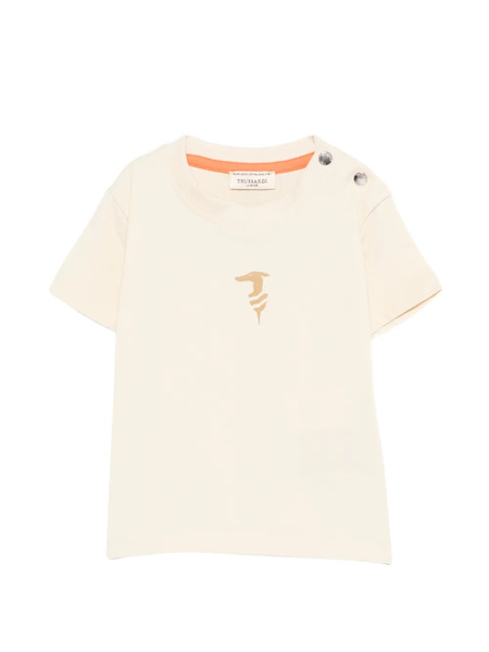  Trussardi Junior Button-detail T-shirt - Neutrals 