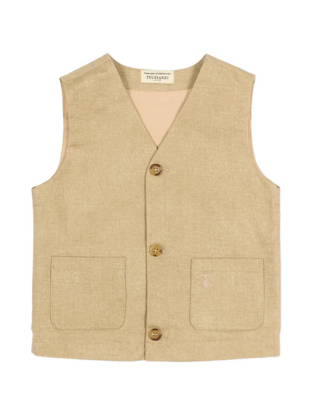  Trussardi Junior Button Pocket Vest - Neutrals 