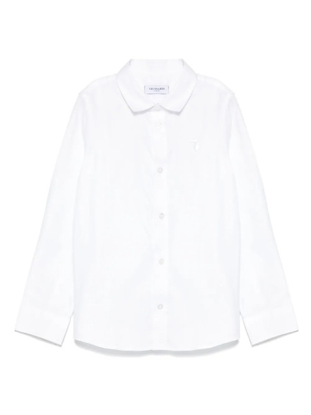  Trussardi Junior Embroidered-collar Shirt - White 
